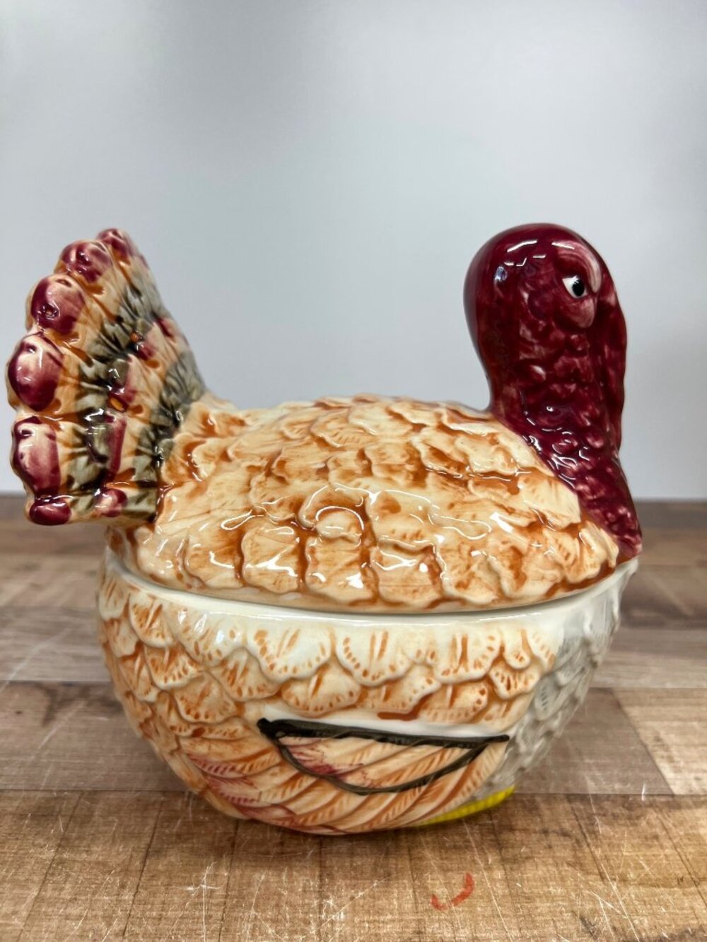 Vintage Fine Ceramic Turkey Gravy Tureen Boat Japan Holiday Table Serveware